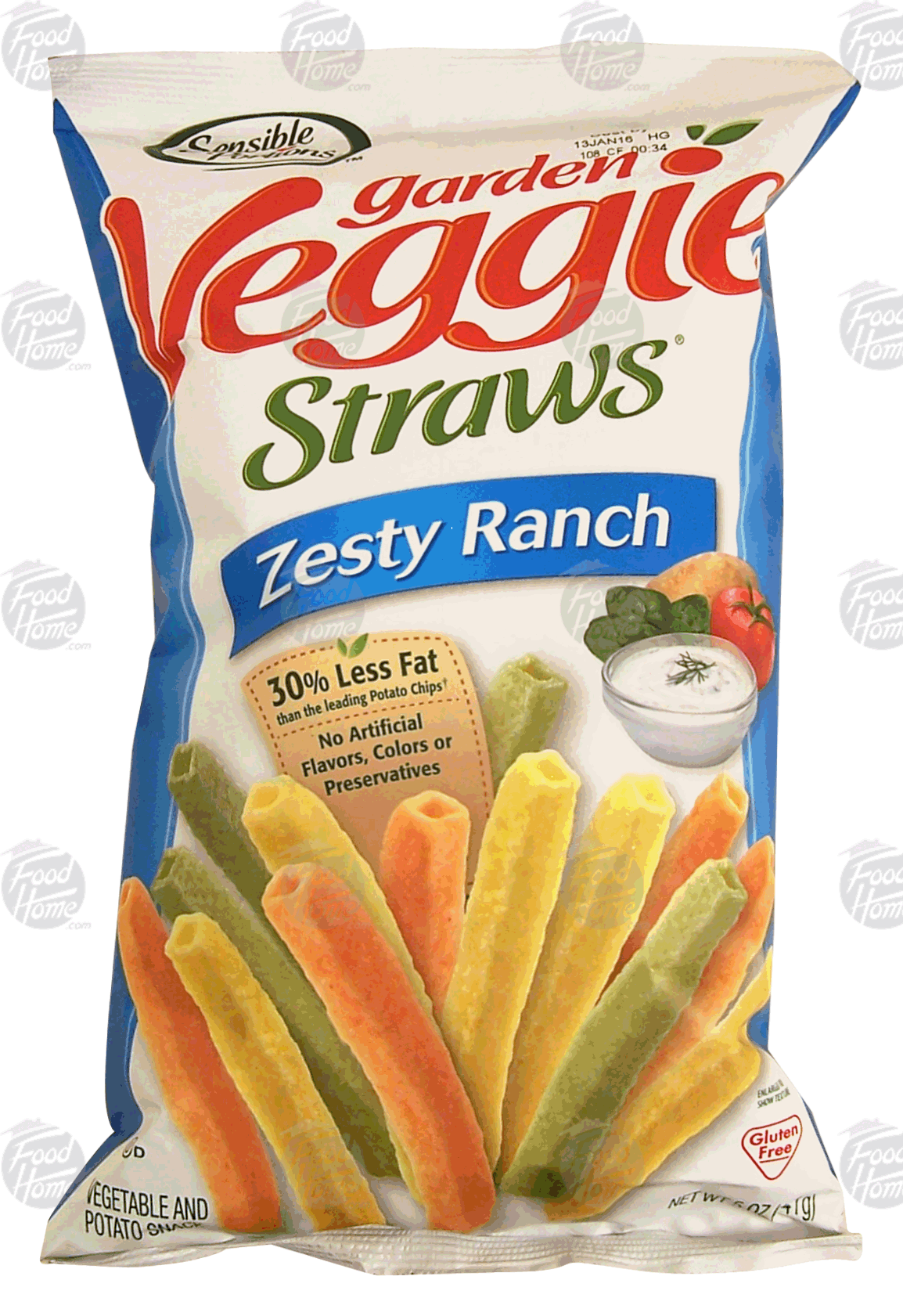 Sensible Portions Garden Veggie vegetable and potato snack straws, zesty ranch Full-Size Picture